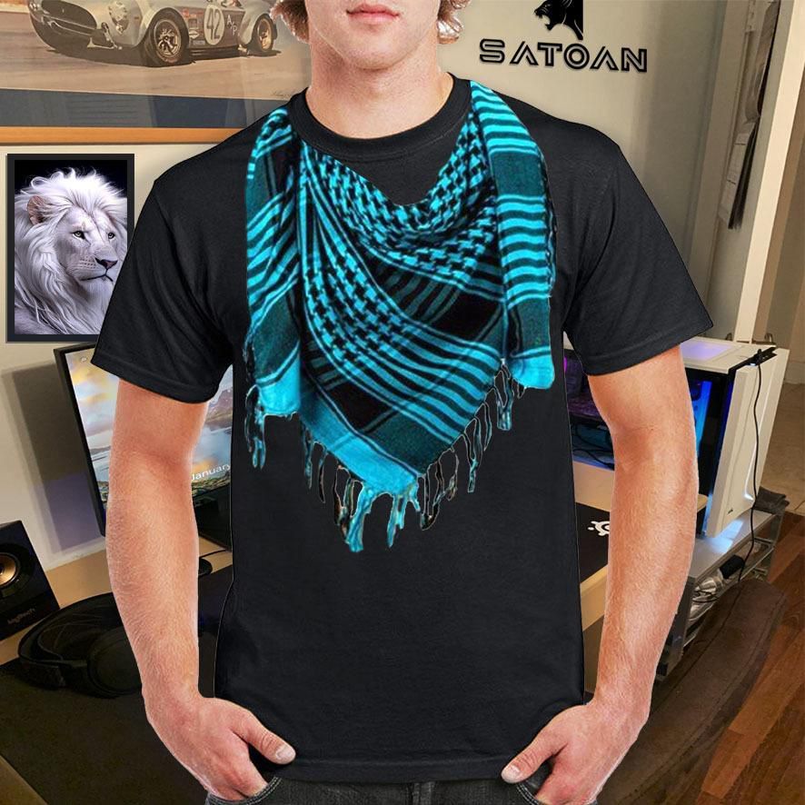 Kaos distro pria motif sorban biru