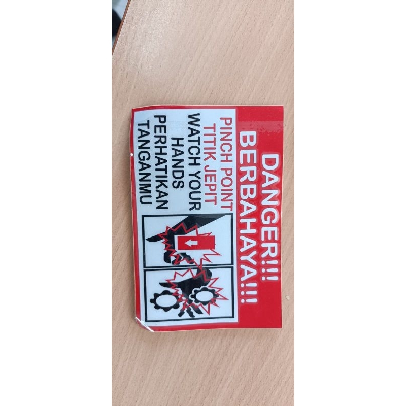 

Sticker Pinch Point / Titik Jepit 15cm x 10cm