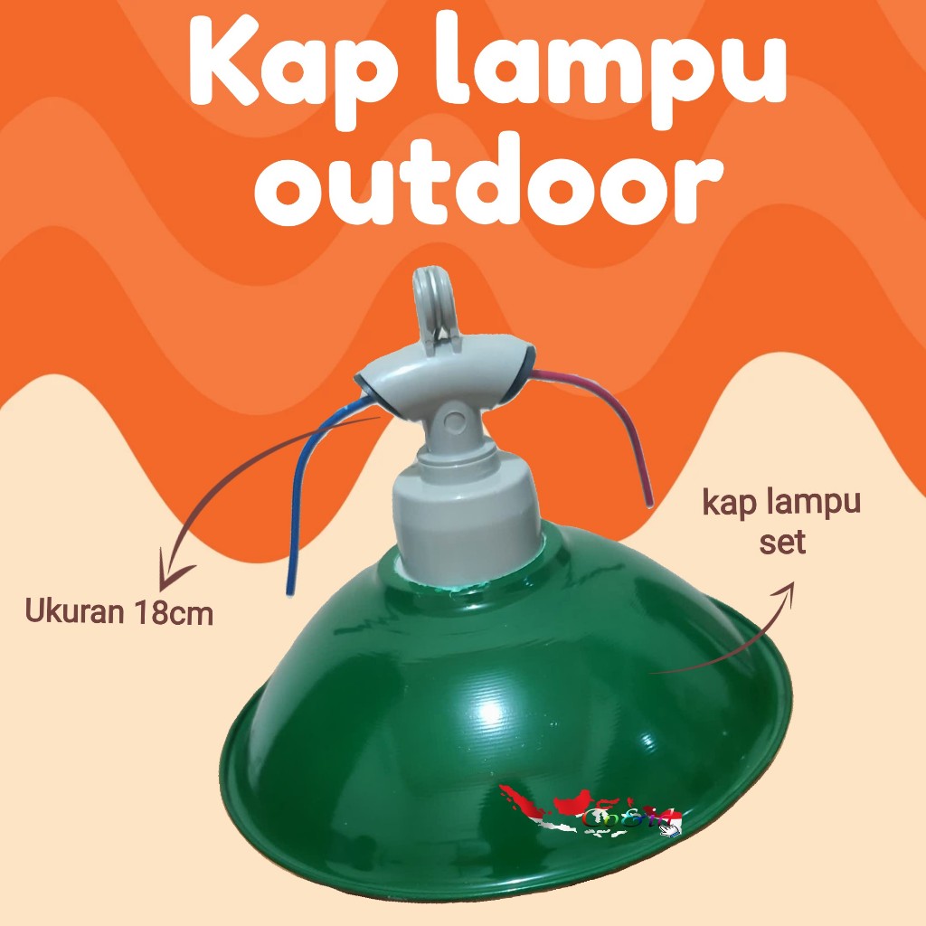 Kap Lampu Satu Set Outdoor Mini WD Hijau Gantung E27 Lampu Kap Lampu Tiang Kap Jalan Kap WD Hijau Ka