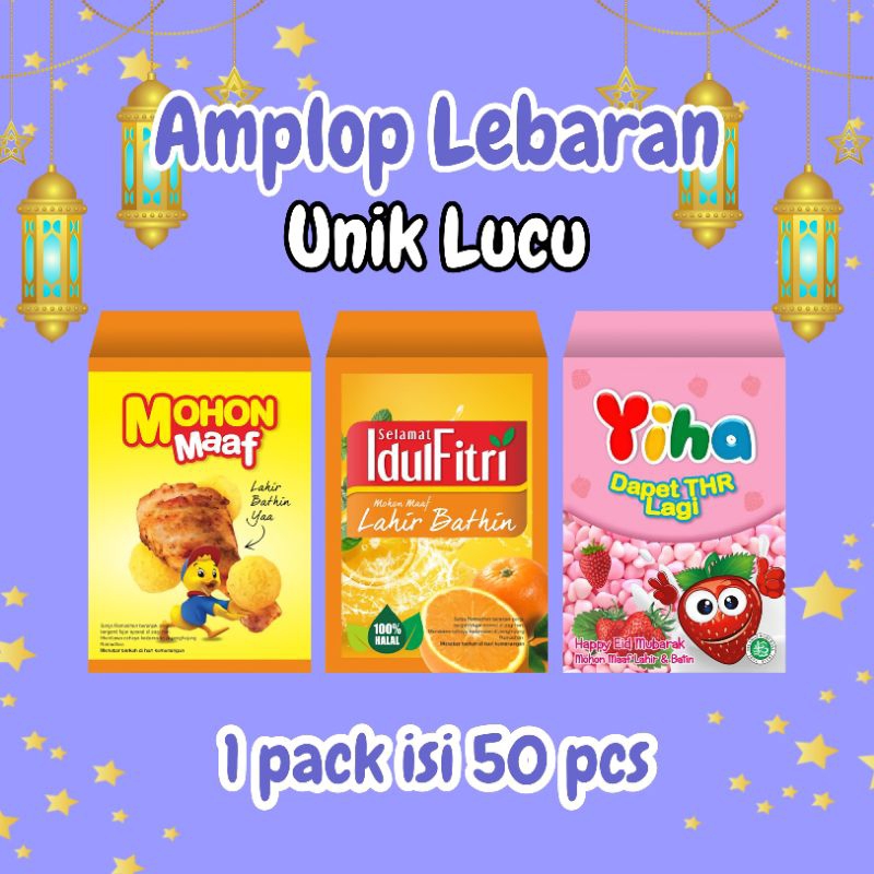 

amplop lebaran unik lucu 1 pack isi 50pcs