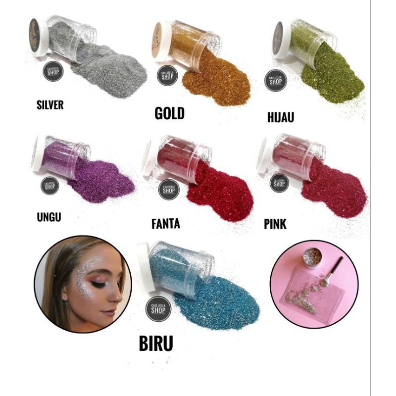 GLITTER RAMBOCI BINTANG GLITTER BUBUK WARNA HALUS | BAHAN KERAJINAN NAIL ART MAKE UP