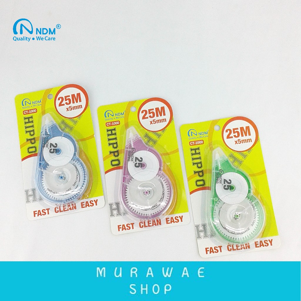 

Tip ex NDM Correction Tape panjang 25Meter CT-1000/Correction Tape /Penghapus Tip Ex /Tipe X Roll Murah /Tip ex Kertas Roll/Pita koreksi