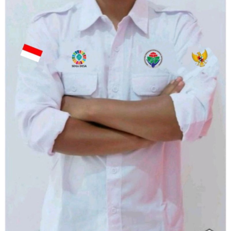 BIG SIZE KEMEJA SDGS DESA SERAGAM KEMENDES BAJU KEMENDESA PDH KEMENDESA BORDIRAN.