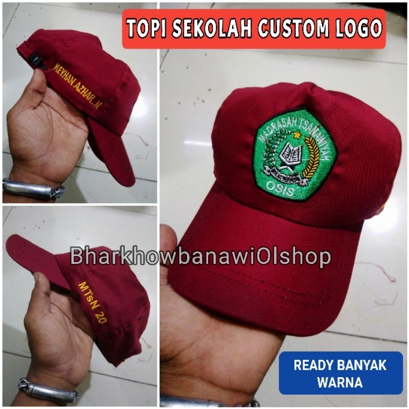 TOPI SEKOLAH CUSTOM LOGO BORDIR TOPI SD TOPI SMP TOPI SMA TOPI SMK