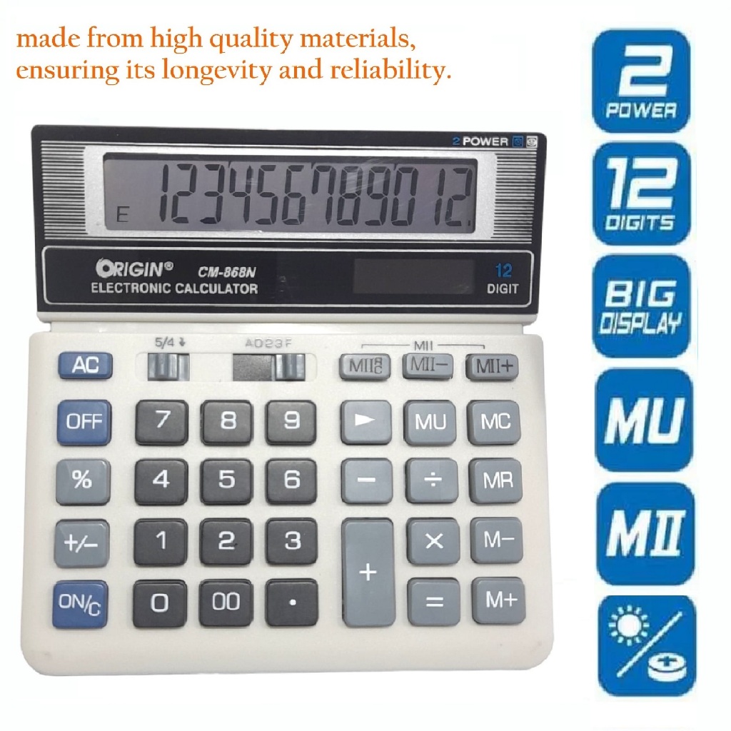 

Electronic Calculator CM-868N / Kalkulator Besar / Kalkulator 2 Power / Kalkulator Meja