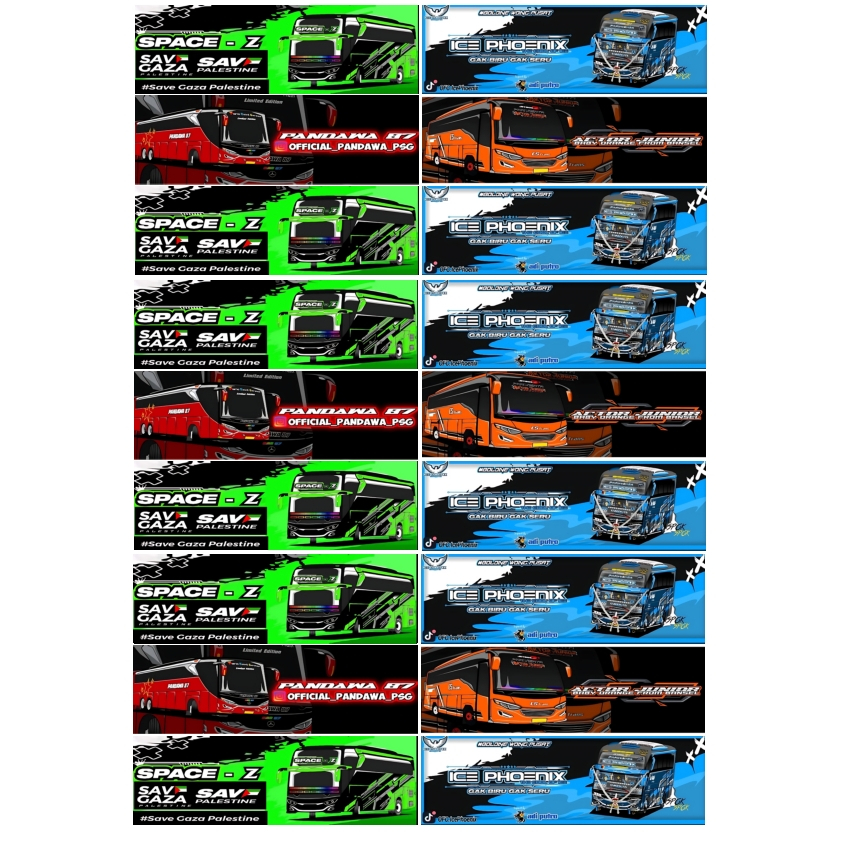 Stiker Bus Panjang Ice Phoenix, Actor Junior, Pandawa 87, Space Z Stiker Bus Telolet Viral (Gambar A