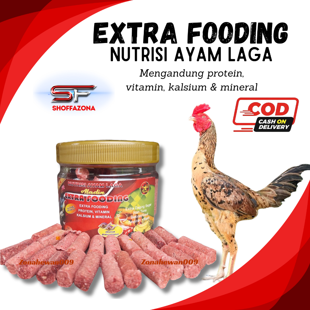 Extra Fooding Ayam Aladin Isi 100 Ekstra Fooding Bernutrisi Tinggi Untuk Ayam Laga