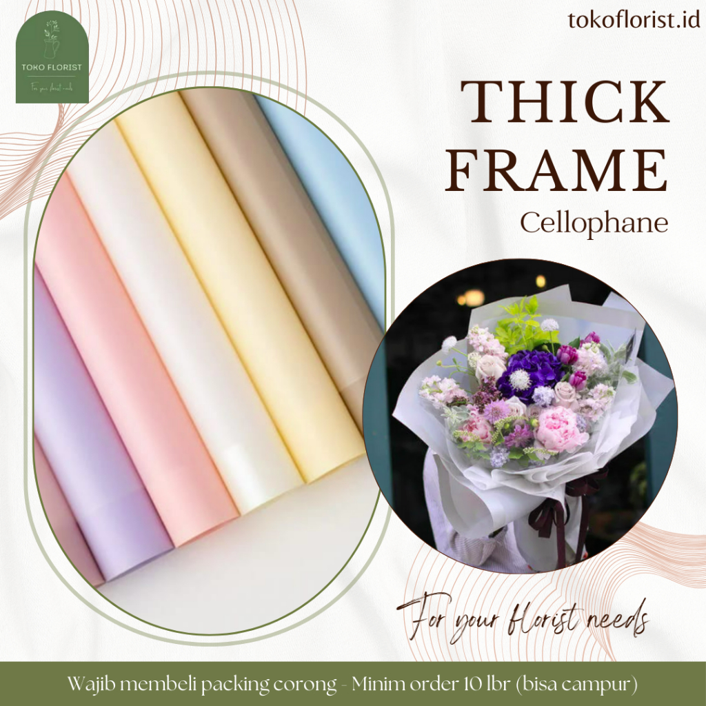 

ECER Kertas Buket Bunga Cellophane THICK FRAME per Lembar