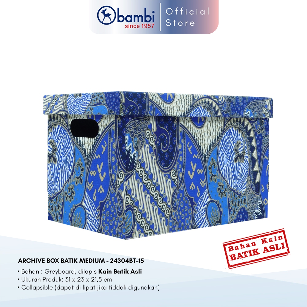 

Bambi Storage Box Edisi Premium Kain Batik Asli Kereta Kencana Medium Size Original