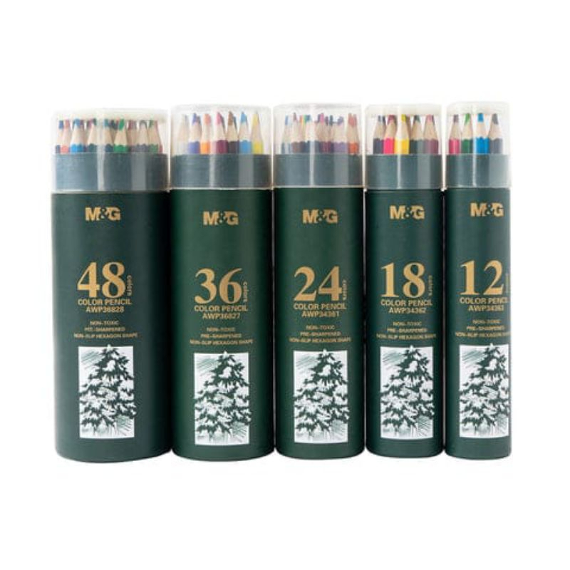 

M&G Pensil Warna 12C 18C 24C 36C 48 Warna Kemasan Tabung Hijau
