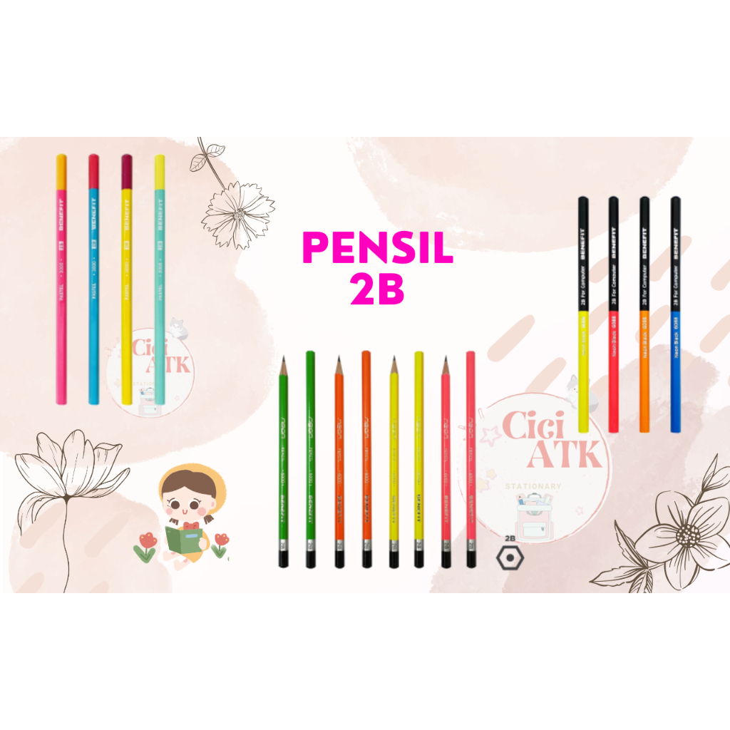 

Pensil 2B Benefit - Pensil pastel - Pencil isi 12 pcs