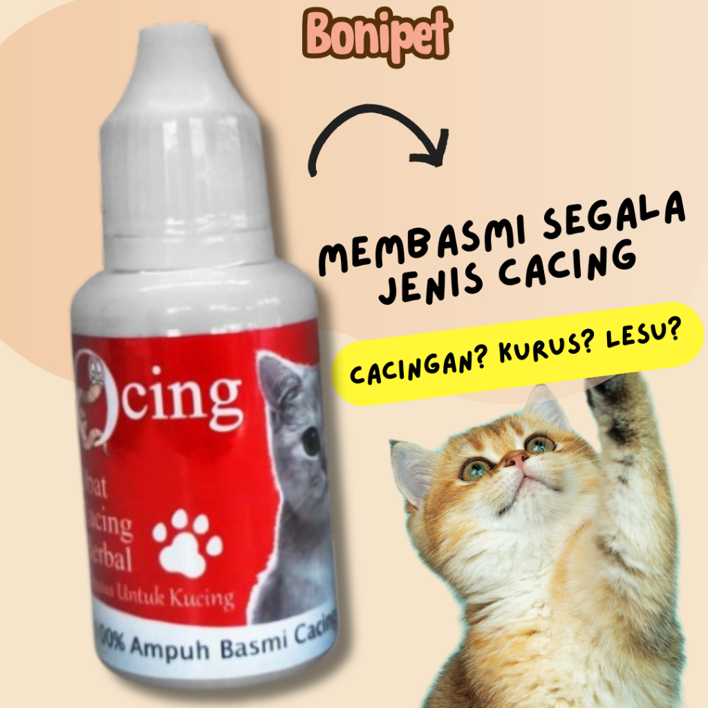 Obat Cacing Herbal Obat Kucing Sakit Cacingan Kurus Lesu Lemas Anti Infeksi Ampuh Basmi Cacing