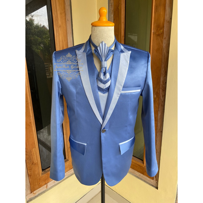 Jas Nasional || Jas pengantin nasional || Jas denim list grey || Jas pengantin nasional
