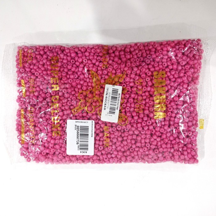 Mote Pasir 6/0 F243 Pink / Manik Payet / Bahan Kerajinan Tangan / Diy