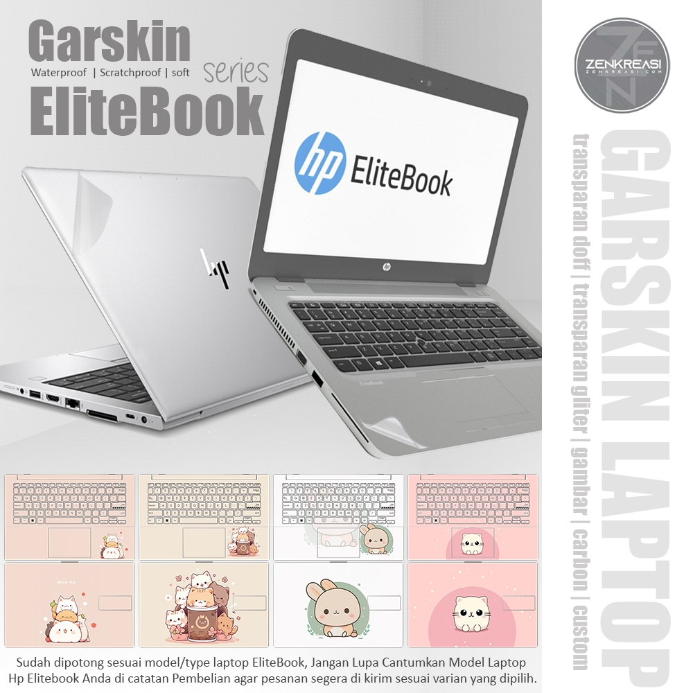 Garskin Laptop Hp EliteBook series | Garskin Laptop FullBody | Skin Laptop Protector | Garskin Trans