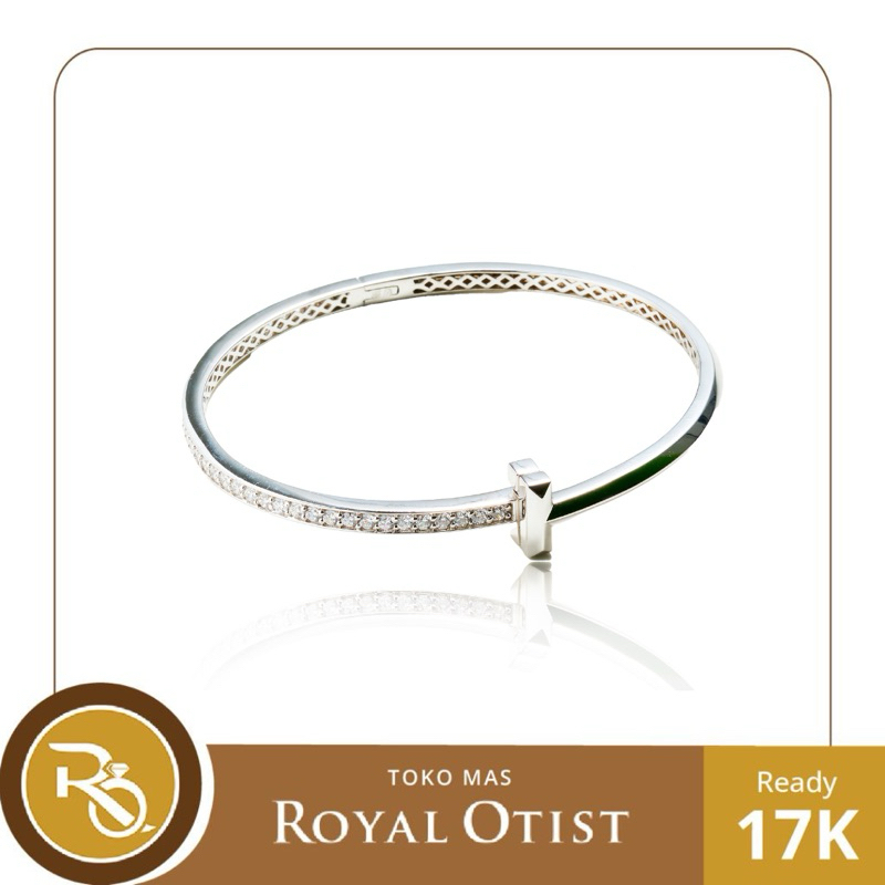 Gelang Emas Putih Bangle Cetar 17 K