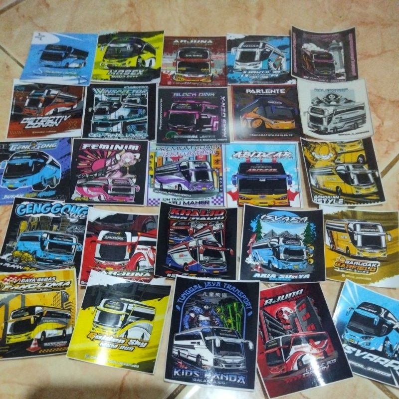 

STIKER Bus MANIA, 1 paket isi 20 stiker
