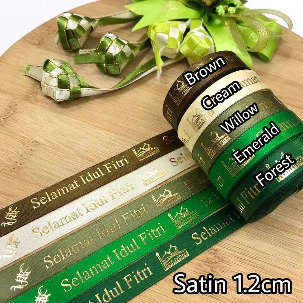 

1 YARD (90CM) BUKAN 1 ROLL - PITA IDUL FITRI SABLON EMAS TIMBUL PREMIUM | PITA GROSGRAIN DOUBLE SATIN LEBARAN