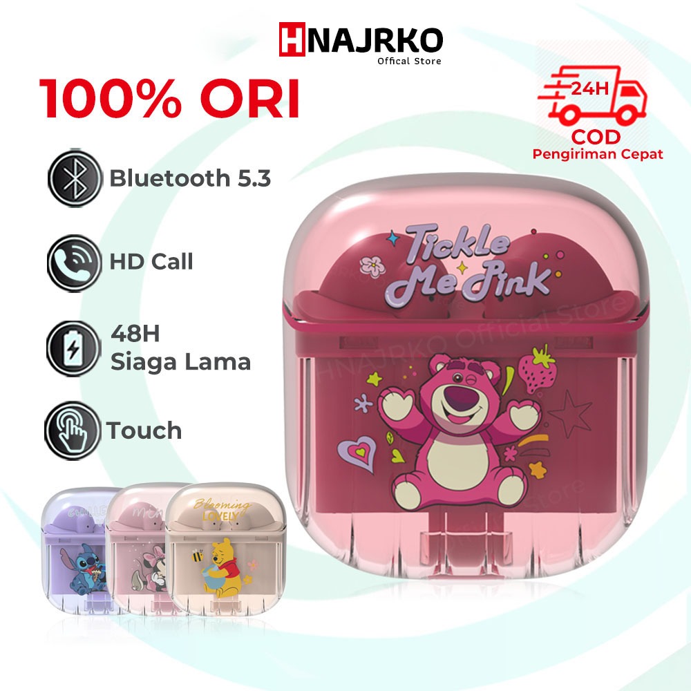 	 HANAKO & Disney TD12 100% Ori TWS Wireless Bluetooth Earphone in-Ear HiFi Stereo Bass Earbuds	