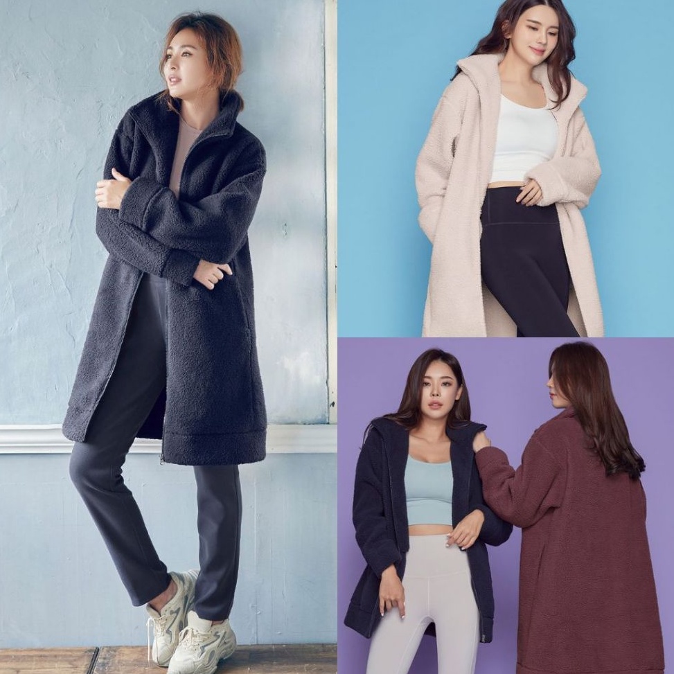 ART I4A STL Doublesided Fleece Long Coat  Outer Jaket Winter Korea Wanita
