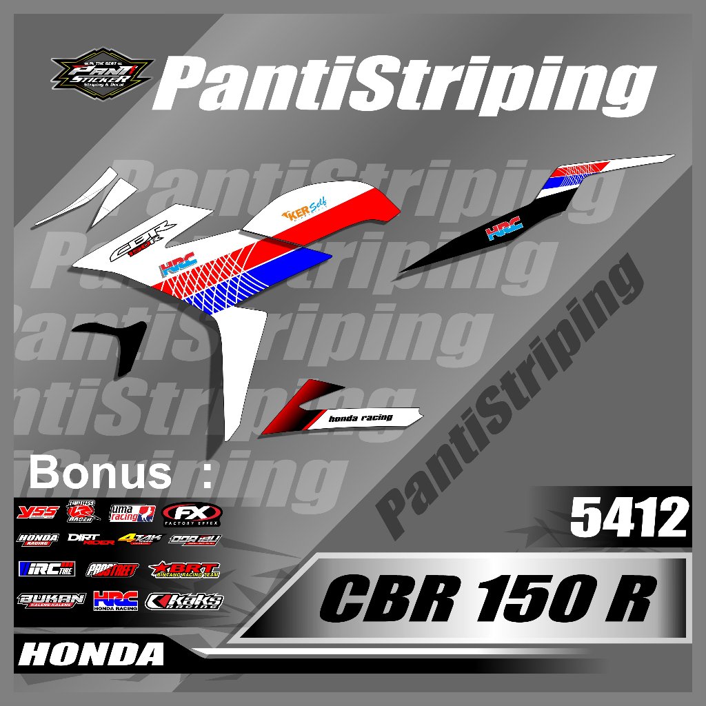 STRIPING skotlet HONDA CBR 150R VARIASI - STICKER LIST MOTOR HONDA CBR 150R - sticker cbr 150r Desai