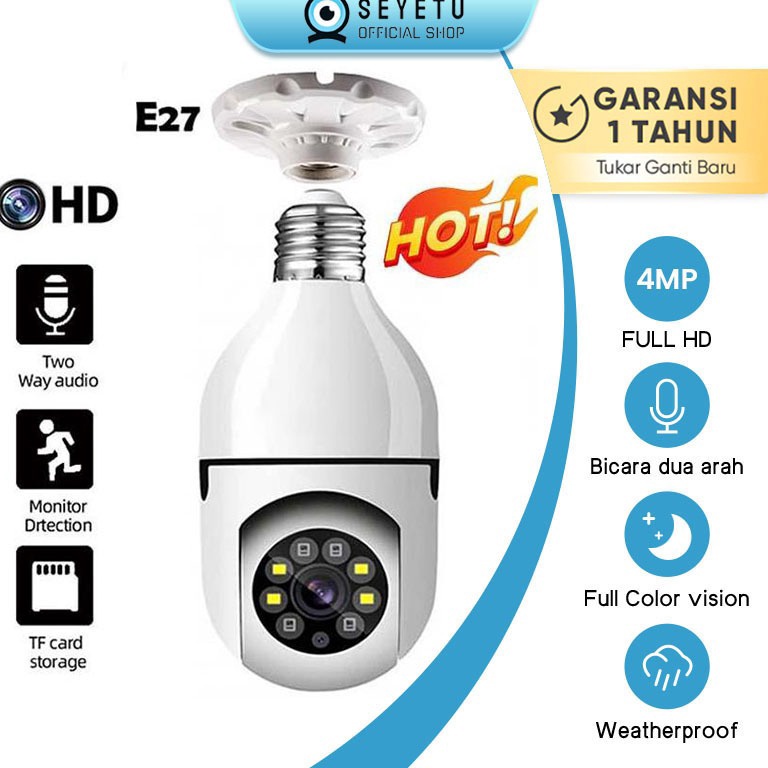 Langsung Order SEYETU CCTV V38 Pro 3MP Kamera CCTV Wifi Bohlam 36 PTZ Panoramic IP Camera CCTV Garan
