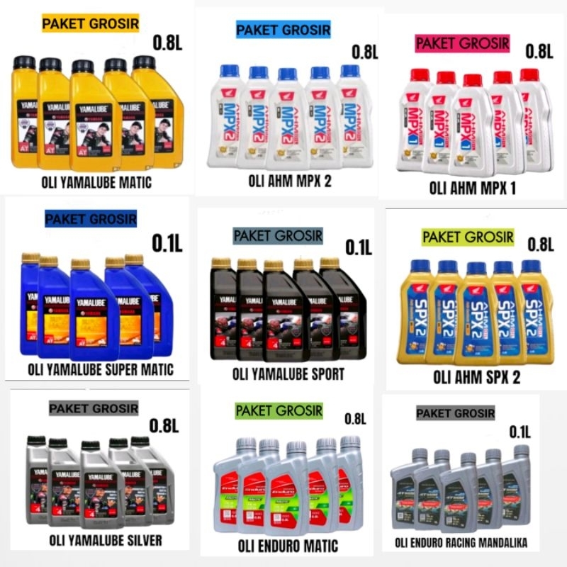 Paket Grosir Isi 5 Botol Oli Motor Bebek / Matic /Sport