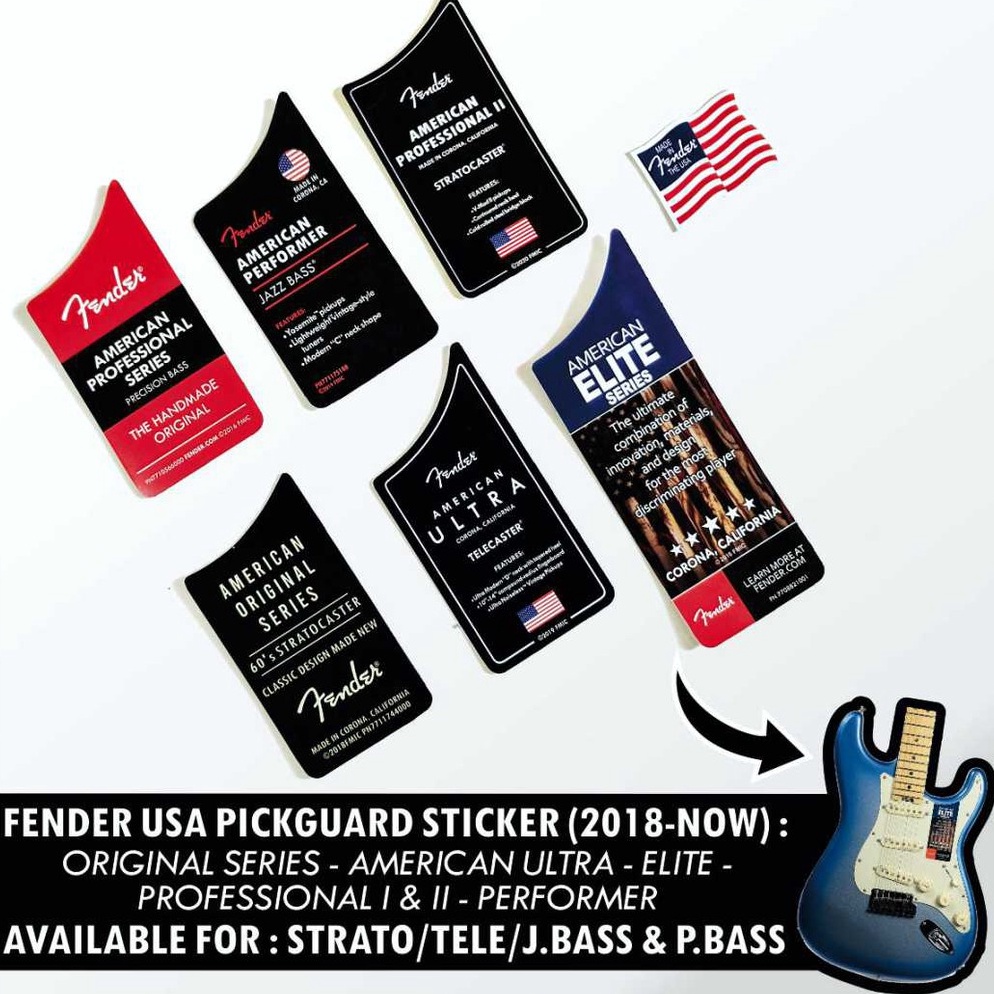 Terpercaya Fender USA Sticker Pickguard Gitar dan Bass Set Stiker Pickguard