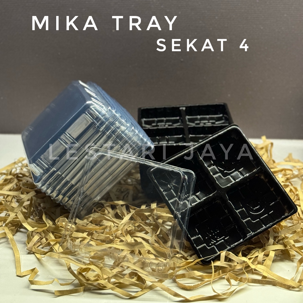 Mika Moon Cake sekat 4 / Mika Mochi 4 biji / Kotak Kue sekat 4 / Mika Kue Bulan / Moon Cake Tray