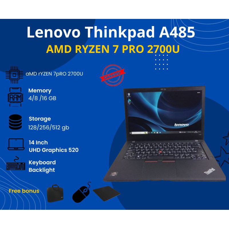 Lenovo Thinkpad A485 AMD RYZEN 7 PRO 2700U