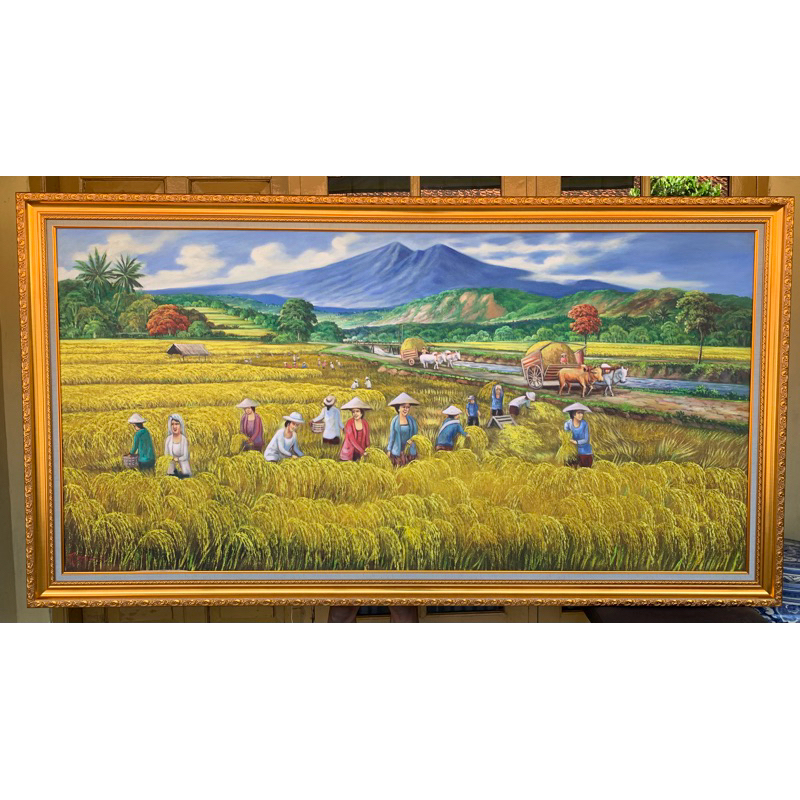 Lukisan kanvas ikan koi 3D 135x85