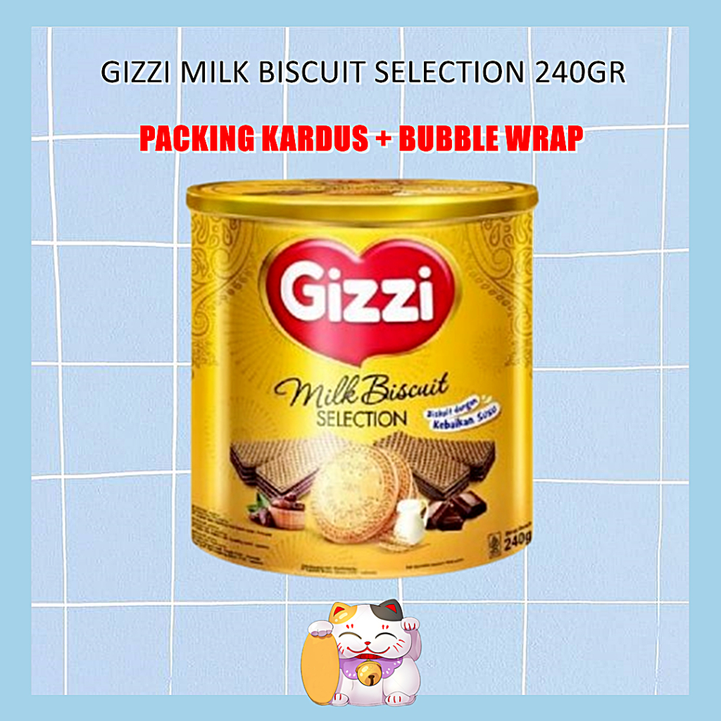 

GIZZI Milk Biscuit Selection 240gr / Biskuit Kaleng Lebaran