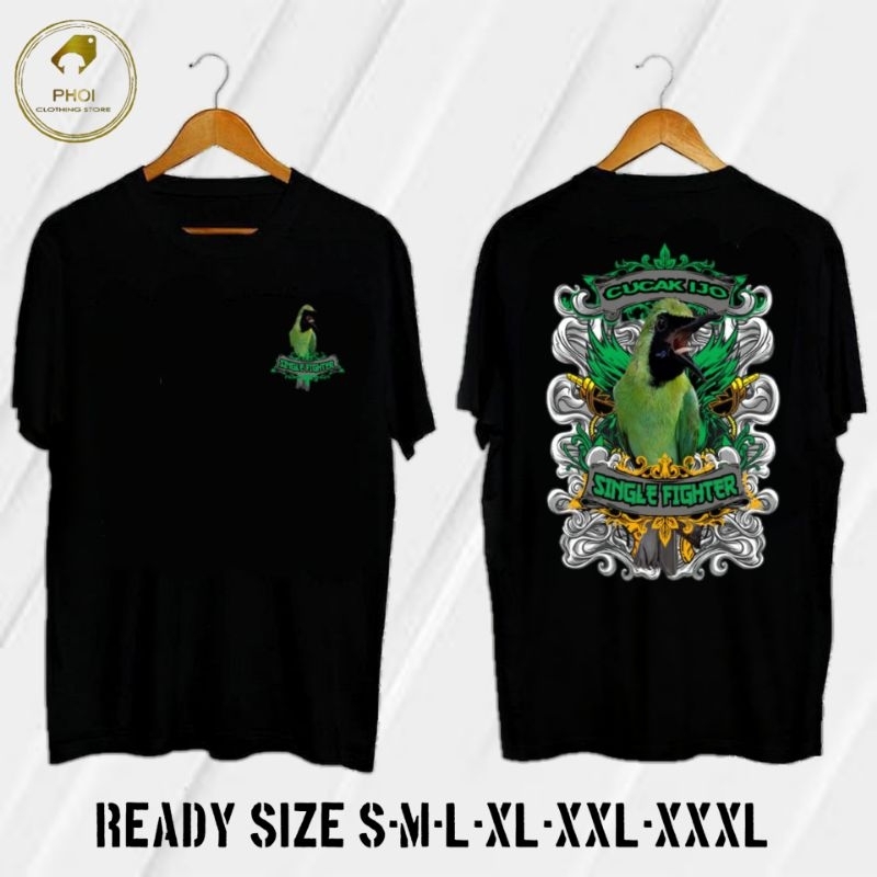 Kaos Baju Burung Cucak Ijo Bahan Adem