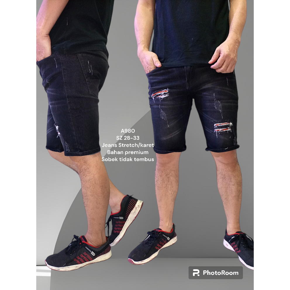 Celana pendek jeans pria, fashion import, original