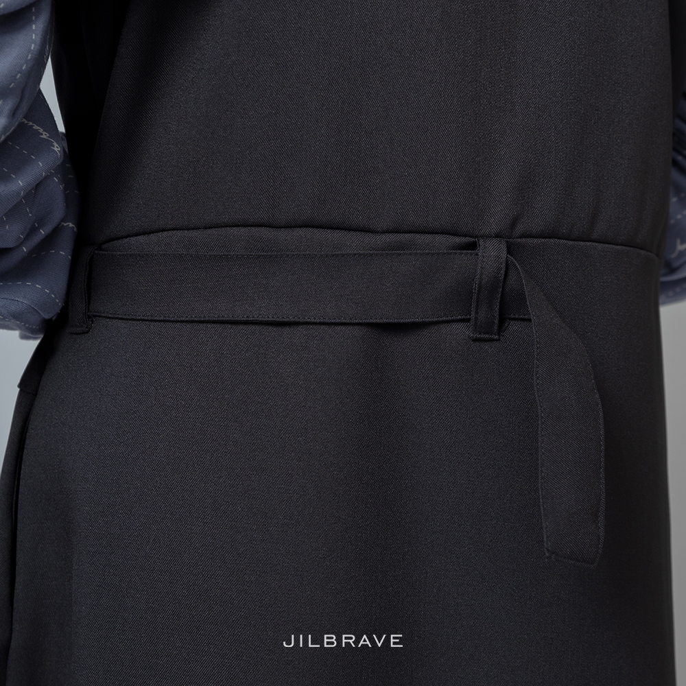 JILBRAVE Maggie Overall Gamis Casual Lebaran Inner Rayon Motif Monogram Premium Raya Collection-3