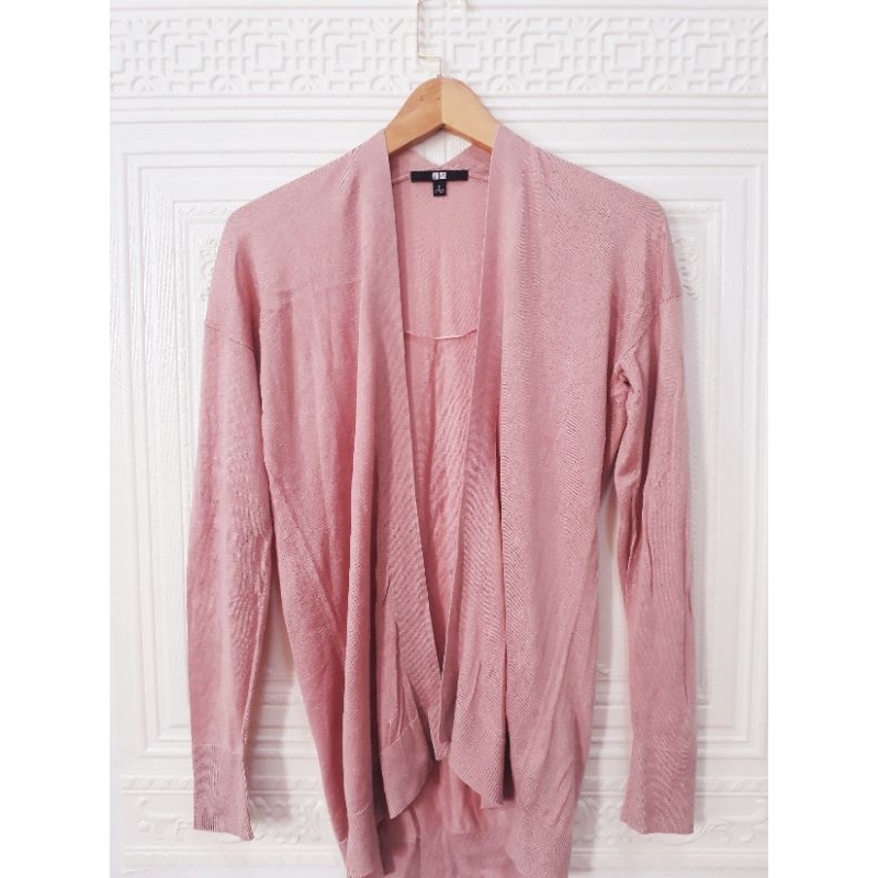 Uniqlo Blouse, Baju Wanita, Uniqlo Knit, Uniqlo Cardi, Outwear Uniqlo, Uniqlo Outer, Cardigan Pink, 