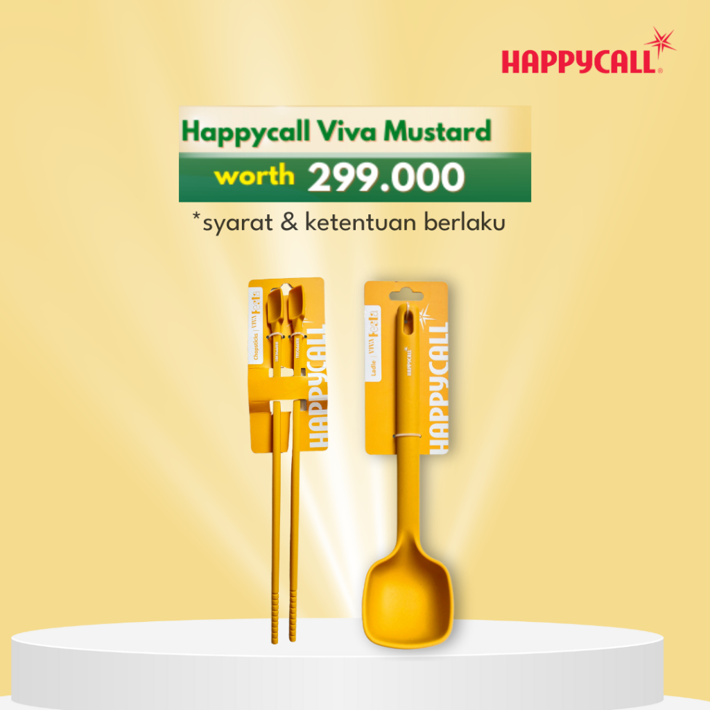 HC VIVA SILICON LADLE MUSTARD + VIVA SILICON CHOP STICKS MUSTARD