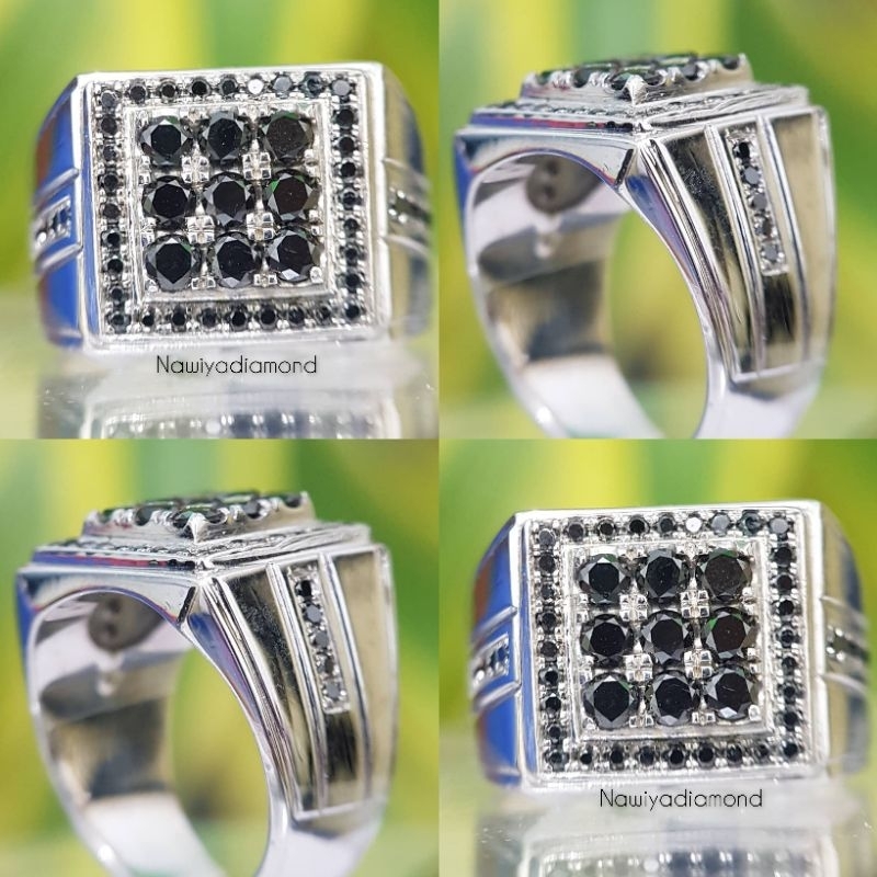 Cincin Full Berlian Hitam Asli Original 100% Lengkap Dengan Sertifikat Resmi