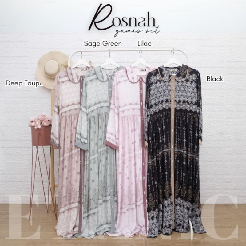 ROSNAH SET BY GERAI MIKA GAMIS SYAR'I RAYON PREMIUM MOTIF ETNIK CANTIK LIMITED EDITION KHIMAR CERUTT