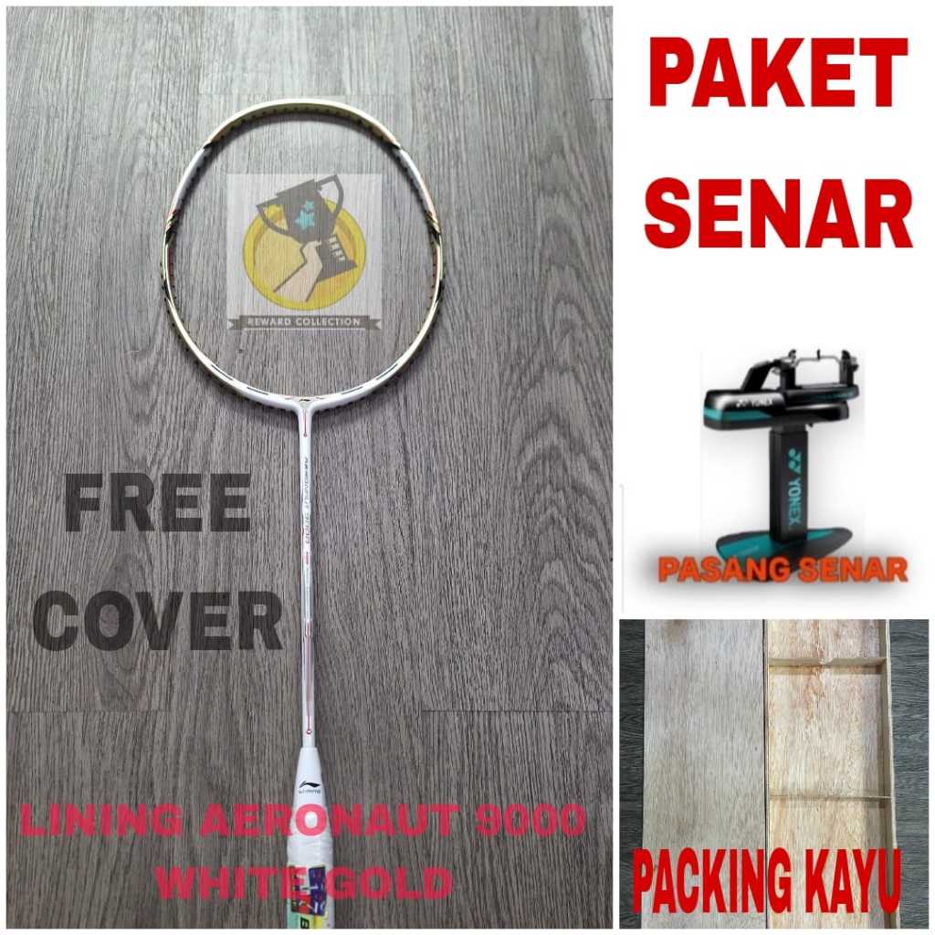 Raket Badminton Lining Aeronaut 9000 Antony Ginting White Gold