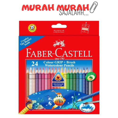 

Pensil warna 24 / Colour grip watercolour pencils 24 warna faber castell