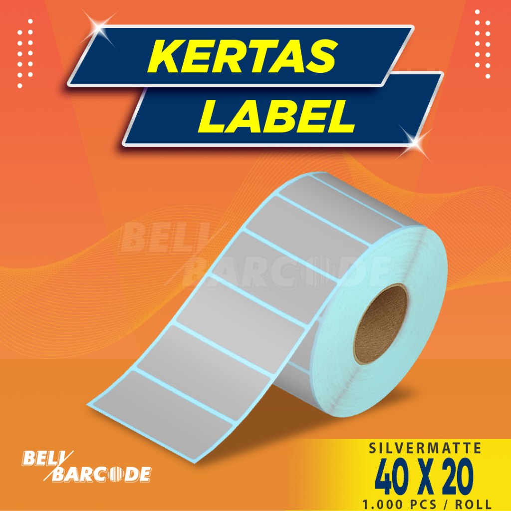 

40x20 Label Silvermate Kertas Stiker 40 x 20 mm 1 Line 1000pcs