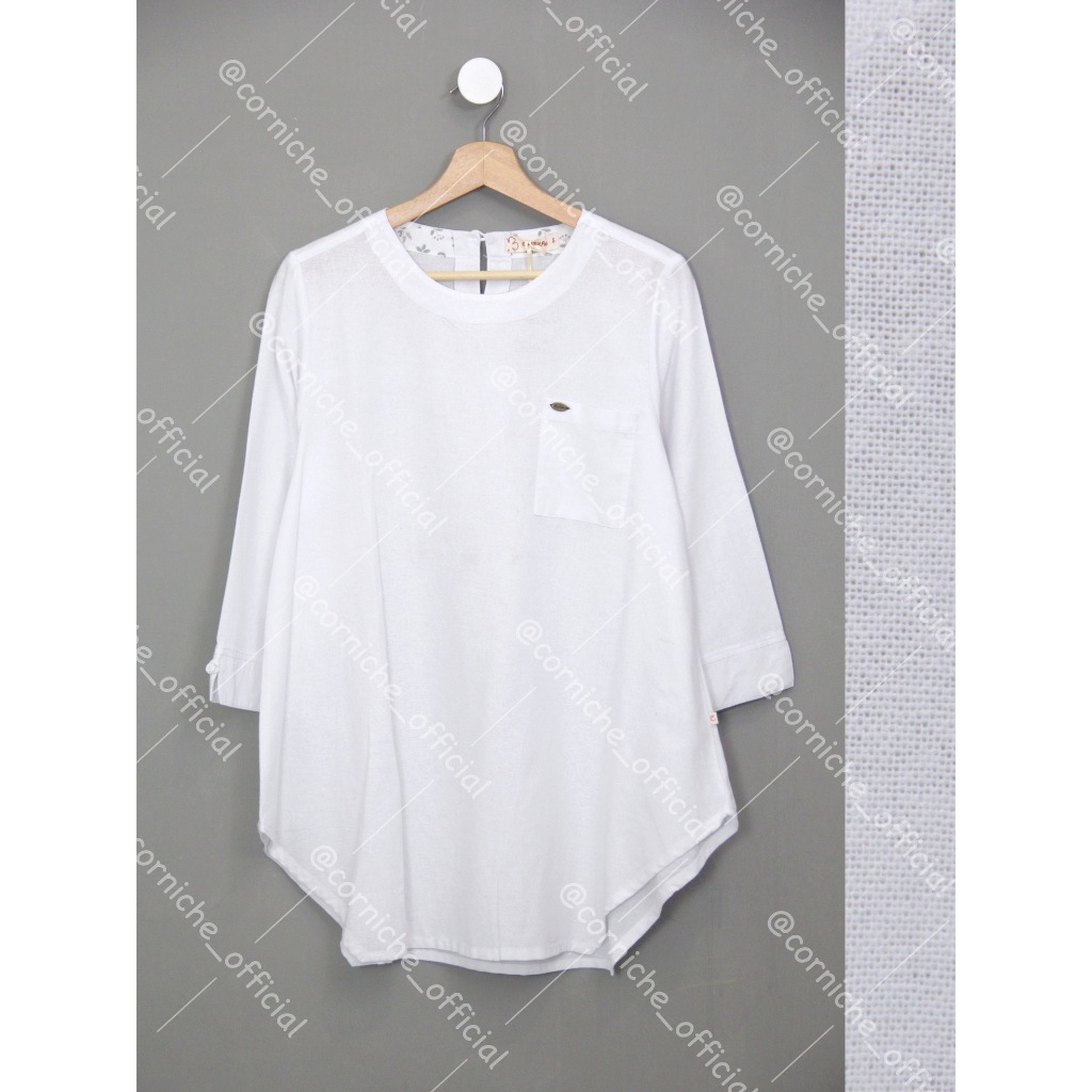 Corniche Olive Blouse White - TP231774