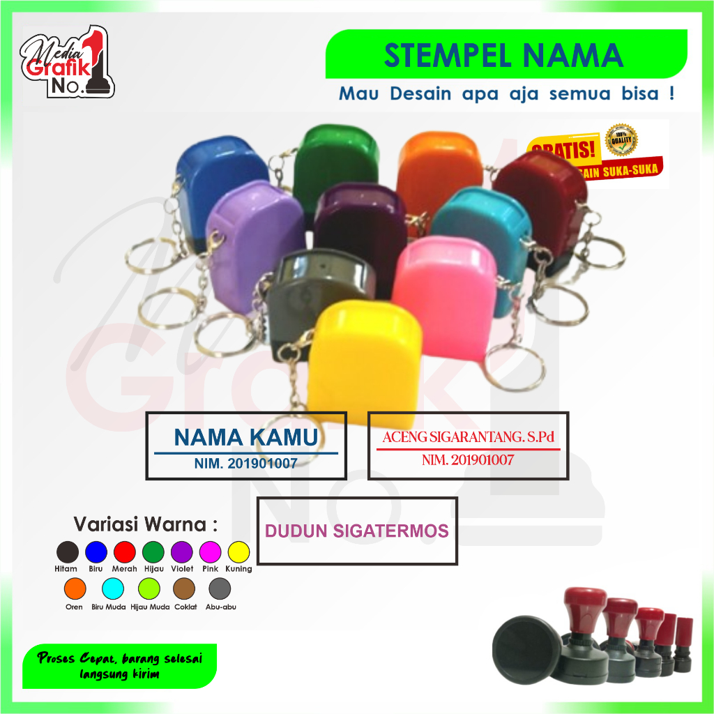 

Stempel Nama Custom / Stempel Dinas / Stenpel Gelar / Stemple Nama / Stempel Perawat / Stempel Flash Murah