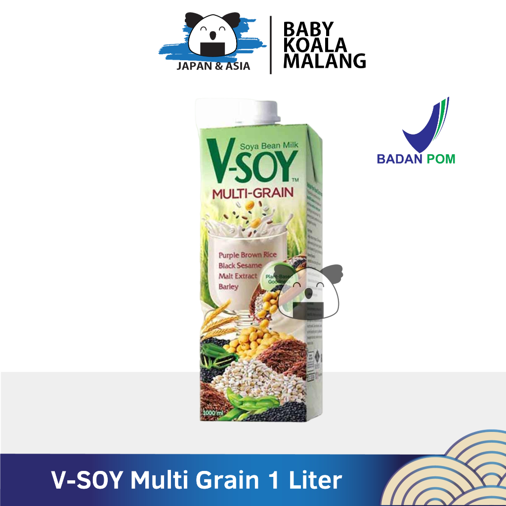 

V-SOY Milk UHT Susu Kedelai Multi Grain 1L Halal | Soya Bean - MLG