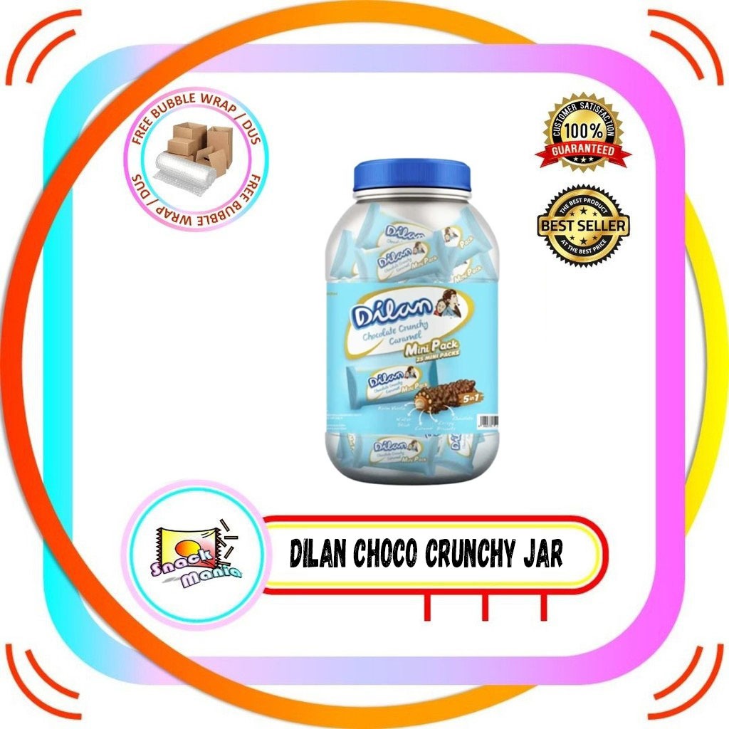 

Dilan Crunchy Choco Caramel 5in1 Wafer Roll ~ 25 pcs Toples Cokelat Jar