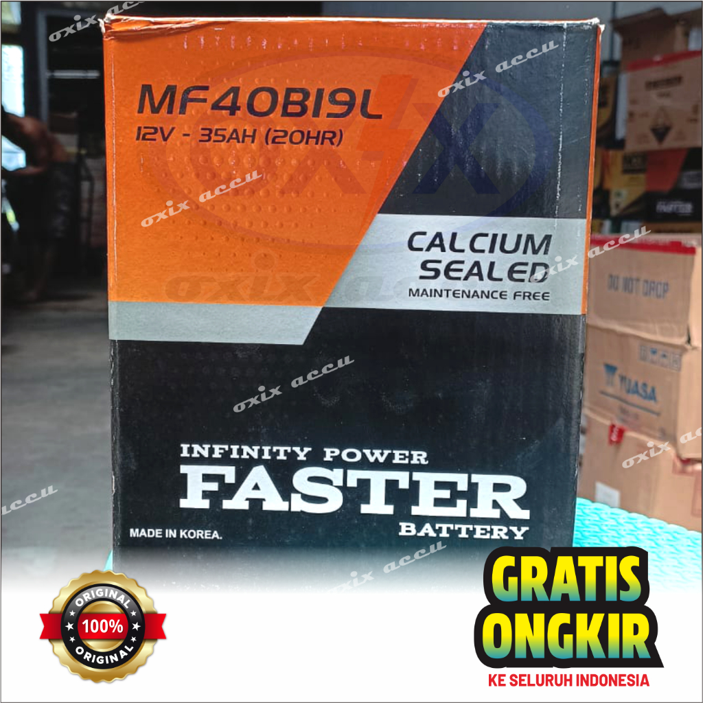 Faster MF NS40Z / NS40ZL (40B19R / 40B19L) 12V 35Ah Original - Aki Avanza, Mobilio