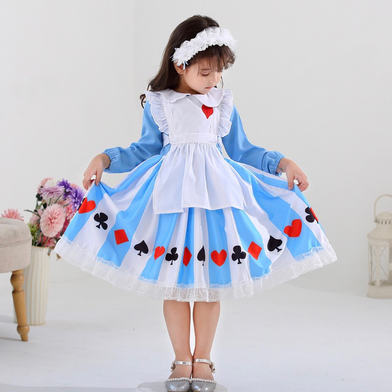 kostum princess anak/ costume anak tinkerbell/ alice in wonderland/ dress anak alice in wonderland/ 