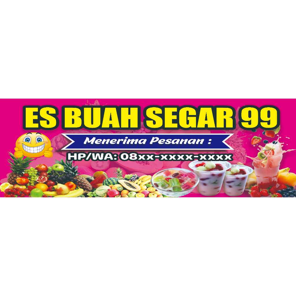 Spanduk Banner Es Buah Segar Custom, Spanduk Serba Serbi Ramadhan, Spanduk Jualan Aneka Minuman