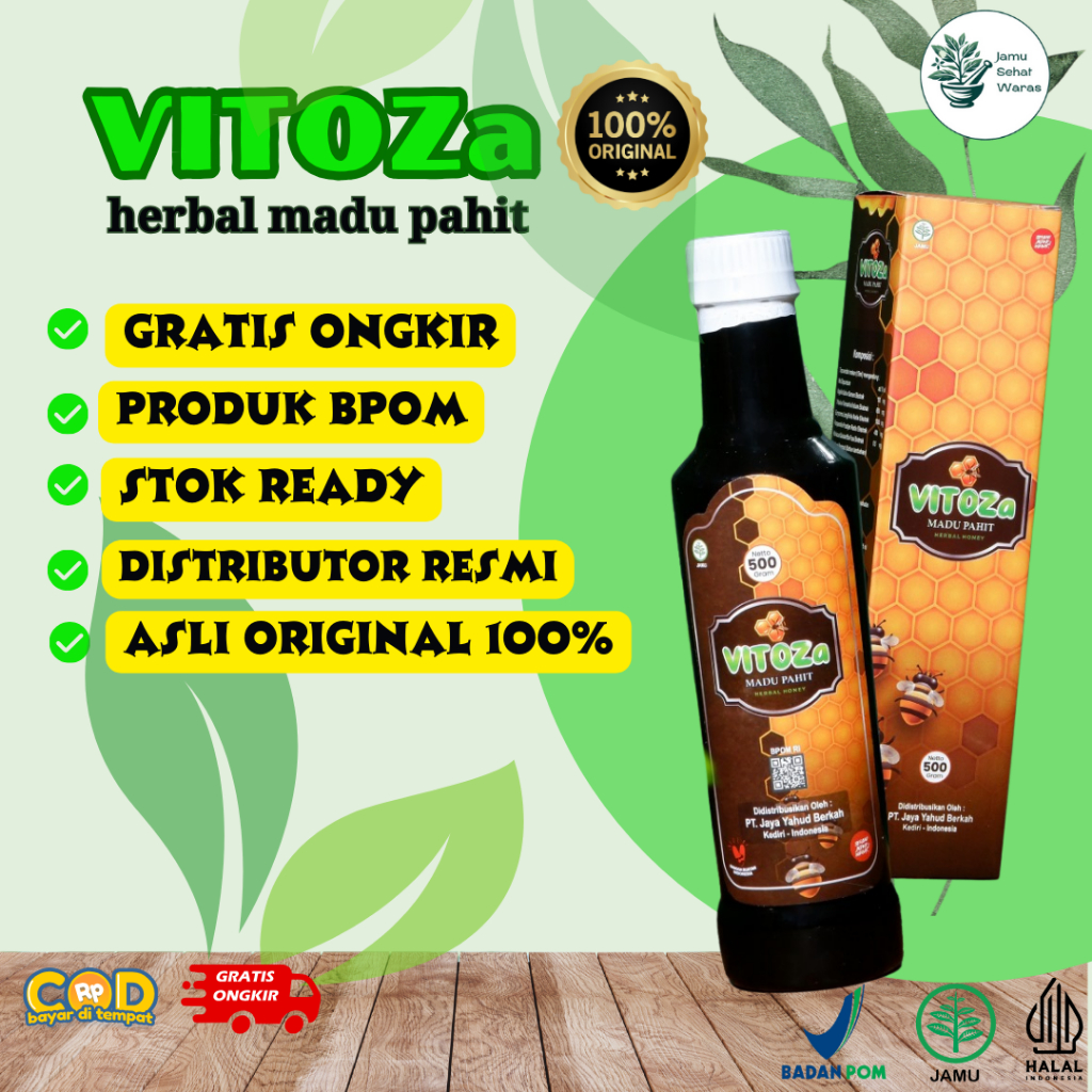 

VITOZa Madu Hitam Pahit Herbal Plus Habbatussauda Atasi Asam Urat, Diabetes, Gerd, Kolesterol dan daya tahan tubuh